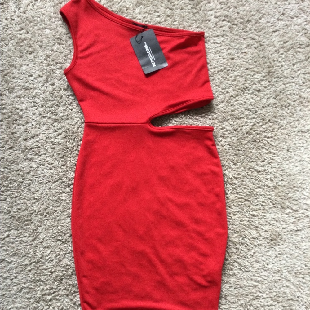 One Shoulder Cut Out Dress